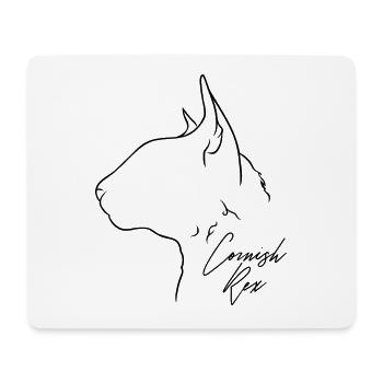 Cornish Rex Profil Katzen Katze Wilsigns - Mousepad (Querformat) - Weiß - Vorne