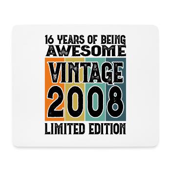 16 Years of being awesome Vintage 2008 Birthday - Mouse Pad (horizontal) - white - Front
