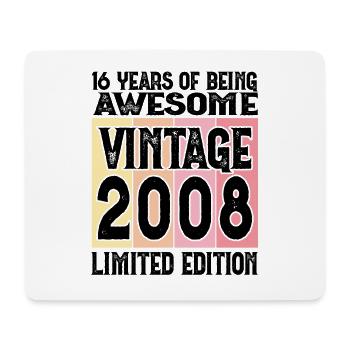 16 Years of being awesome Vintage 2008 Birthday - Mouse Pad (horizontal) - white - Front