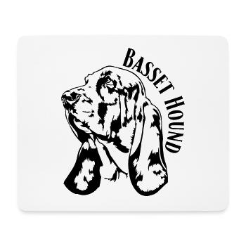 Basset Hound Portrait Hunde Hund Wilsigns - Mousepad (Querformat) - Weiß - Vorne