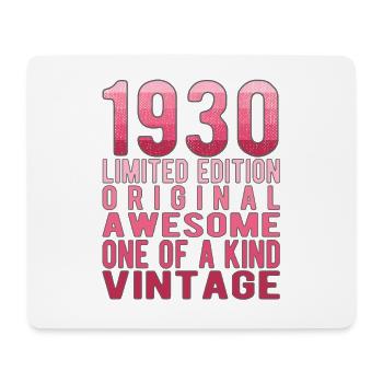 Limited Edition Since 1930 Birthday Vintage 1930's - Mouse Pad (horizontal) - white - Front