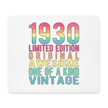 Limited Edition Since 1930 Birthday Vintage 1930's - Mouse Pad (horizontal) - white - Front