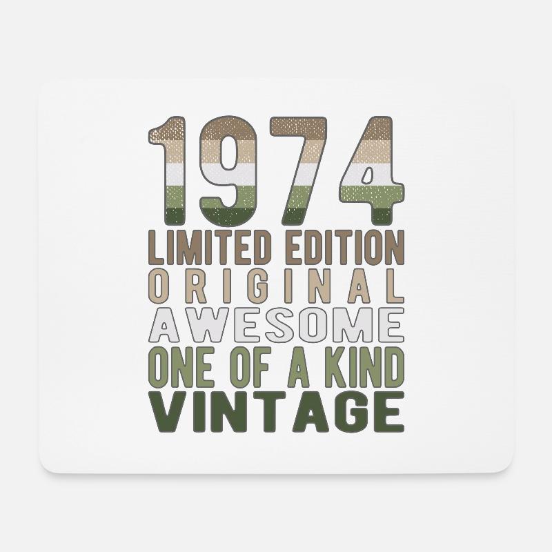 Limited Edition seit 1974 Geburtstag Vintage 1974 - Mousepad (Querformat) - Weiß