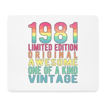 Limited Edition seit 1981 Geburtstag Vintage 1981 - Mousepad (Querformat) - Weiß - Vorne