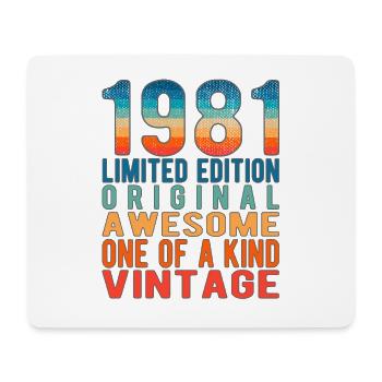 Limited Edition seit 1981 Geburtstag Vintage 1981 - Mousepad (Querformat) - Weiß - Vorne