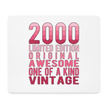 Limited Edition seit 2000 Geburtstag Vintage 2000 - Mousepad (Querformat) - Weiß - Vorne