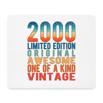 Limited Edition seit 2000 Geburtstag Vintage 2000 - Mousepad (Querformat) - Weiß - Vorne