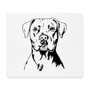Dogue Argentin Portrait Chien Chien Wilsigns - Tapis de souris (format paysage) - blanc - Devant