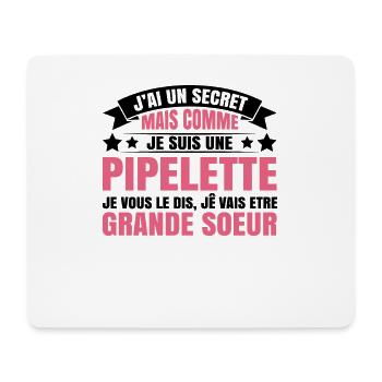 J'ai Un Secret Je Vais Être Grande Soeur - Tapis de souris (format paysage) - blanc - Devant