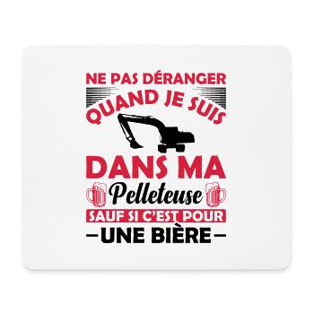 Pelleteuse Et Bière - Tapis de souris (format paysage) - blanc - Devant