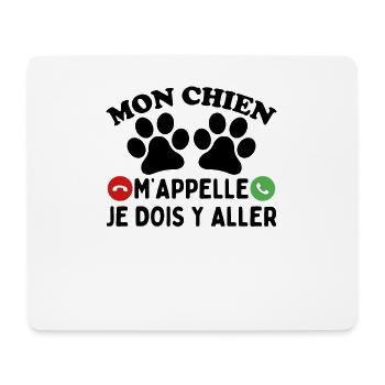 Mon Chien M'appelle - Tapis de souris (format paysage) - blanc - Devant