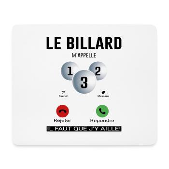 Le Billard M'appelle - Tapis de souris (format paysage) - blanc - Devant