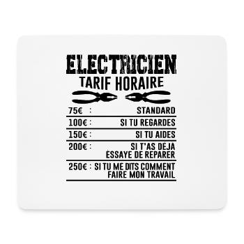 Le Tarif Horaire D'un Électricien - Tapis de souris (format paysage) - blanc - Devant