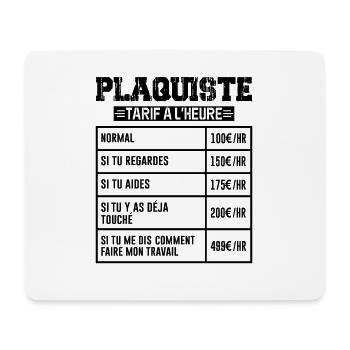 Le Tarif Horaire D'un Plaquiste - Tapis de souris (format paysage) - blanc - Devant