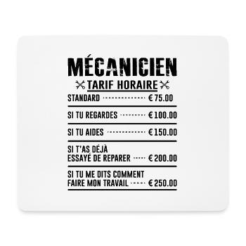 Le Tarif Horaire D'un Mécanicien - Tapis de souris (format paysage) - blanc - Devant