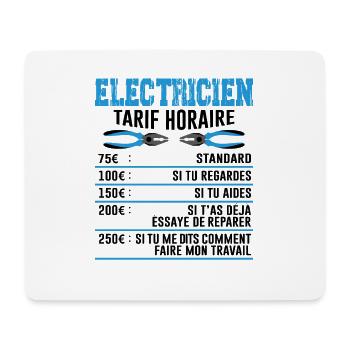 Le Tarif Horaire D'un Électricien - Tapis de souris (format paysage) - blanc - Devant
