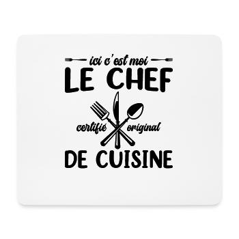 Ici C'est Moi Le Chef Cuisine Restaurant Cuisinier - Tapis de souris (format paysage) - blanc - Devant