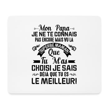 Papa Maman Enceinte Noël Idée Cadeau Amour Body - Tapis de souris (format paysage) - blanc - Devant