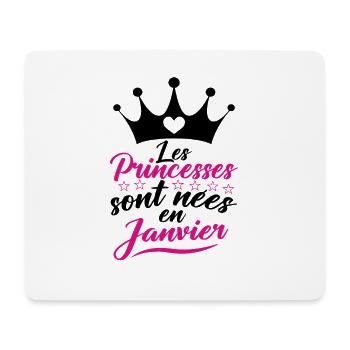 Les Princesses Sont Nées En Janvier - Tapis de souris (format paysage) - blanc - Devant