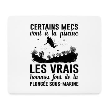 Les Vrais Hommes Font De La Plongée Sous-marine - Tapis de souris (format paysage) - blanc - Devant