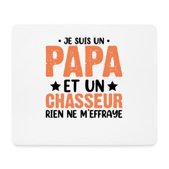 Je Suis Un Papa Et Un Chasseur Chasser Cadeau Noël - Tapis de souris (format paysage) - blanc - Devant
