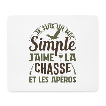 Chasse Et Apéros Chasser Cadeau Anniversaire Mec - Tapis de souris (format paysage) - blanc - Devant