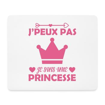 Je Peux Pas Je Suis Une Princesse Cadeau Amour - Tapis de souris (format paysage) - blanc - Devant