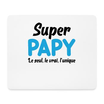 Super Papy Cadeau Anniversaire Fête Des Pères Papa - Tapis de souris (format paysage) - blanc - Devant