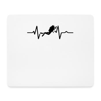 Plongeon Battement De Coeur Sport Cadeau Plongée - Tapis de souris (format paysage) - blanc - Devant