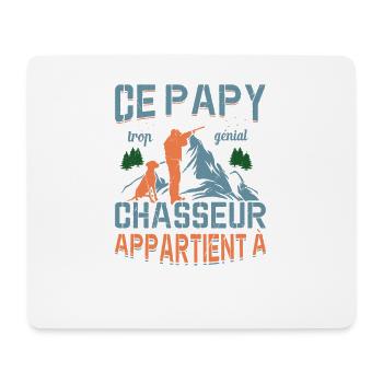 Ce Papy Trop Génial Chasseur Appartient À [NOM] - Tapis de souris (format paysage) - blanc - Devant
