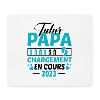 Futur Papa 2023 Idée Cadeau Annonce Grossesse - Tapis de souris (format paysage) - blanc - Devant