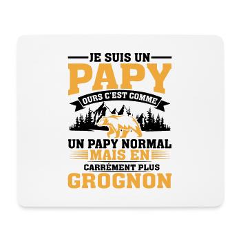Cadeau Fête Des Pères Anniversaire Noël Papy Ours - Tapis de souris (format paysage) - blanc - Devant