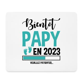 Bientôt Papy En 2023 Idée Cadeau Annonce Grossesse - Tapis de souris (format paysage) - blanc - Devant