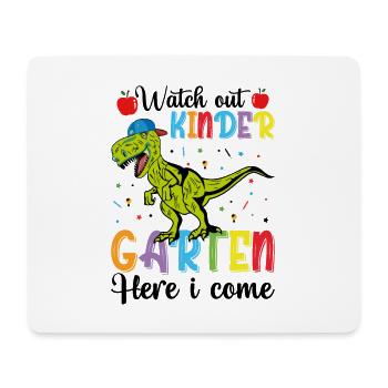 Hey Kinder, ich komme, Dinos, zur Schule - Mousepad (Querformat) - Weiß - Vorne