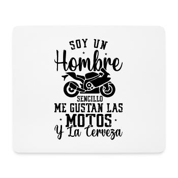 Je Suis Un Mec Simple J'aime La Moto Et L'apéro - Tapis de souris (format paysage) - blanc - Devant