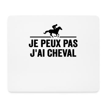 Je Peux Pas J'ai Cheval Équitation Poney Jument - Tapis de souris (format paysage) - blanc - Devant