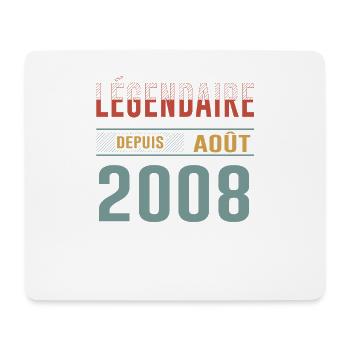Légendaire Depuis Août 2008 Anniversaire Cadeau - Tapis de souris (format paysage) - blanc - Devant