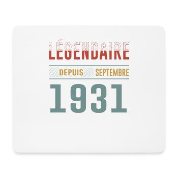 Légendaire Depuis Septembre 1931 Anniversaire - Tapis de souris (format paysage) - blanc - Devant