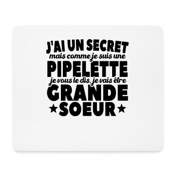 J'ai Un Secret Je Vais Être Grande Soeur - Tapis de souris (format paysage) - blanc - Devant
