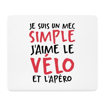 J'aime Le Vélo Et L'apéro - Tapis de souris (format paysage) - blanc - Devant