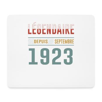 Légendaire Depuis Septembre 1923 Anniversaire - Tapis de souris (format paysage) - blanc - Devant