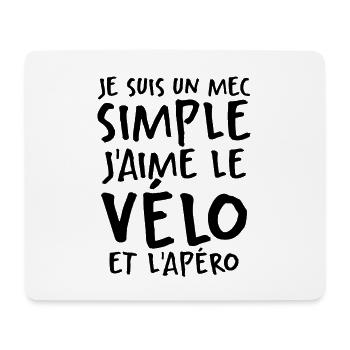 J'aime Le Vélo Et L'apéro - Tapis de souris (format paysage) - blanc - Devant