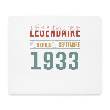 Légendaire Depuis Septembre 1933 Anniversaire - Tapis de souris (format paysage) - blanc - Devant