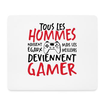 Les Meilleurs Hommes Deviennent Gamer - Tapis de souris (format paysage) - blanc - Devant