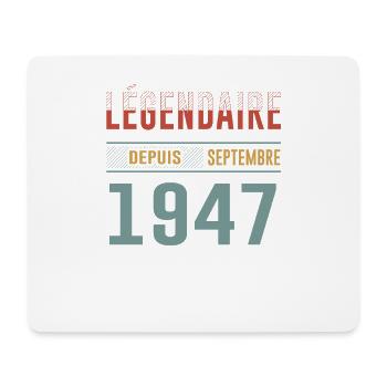Légendaire Depuis Septembre 1947 Anniversaire - Tapis de souris (format paysage) - blanc - Devant