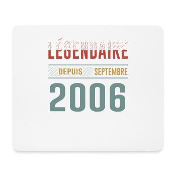Légendaire Depuis Septembre 2006 Anniversaire - Tapis de souris (format paysage) - blanc - Devant