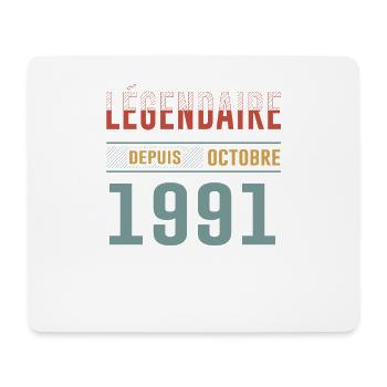 Légendaire Depuis Octobre 1991 Anniversaire - Tapis de souris (format paysage) - blanc - Devant