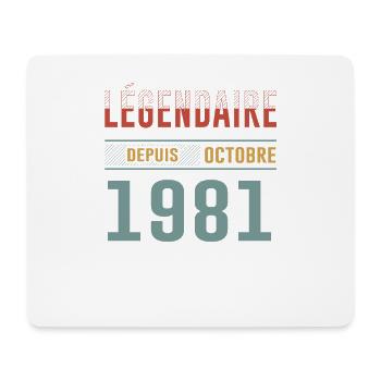 Légendaire Depuis Octobre 1981 Anniversaire - Tapis de souris (format paysage) - blanc - Devant
