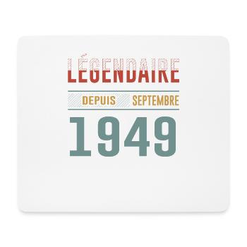 Légendaire Depuis Septembre 1949 Anniversaire - Tapis de souris (format paysage) - blanc - Devant