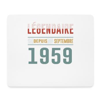 Légendaire Depuis Septembre 1959 Anniversaire - Tapis de souris (format paysage) - blanc - Devant